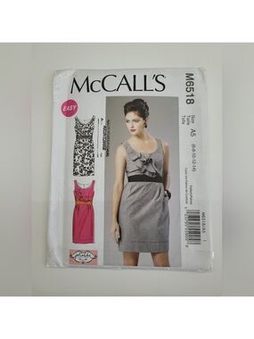 🧵4/$20🧵 McCall's Dress M6518 Sewing Pattern Uncut Size 6-14 DIY Supplies